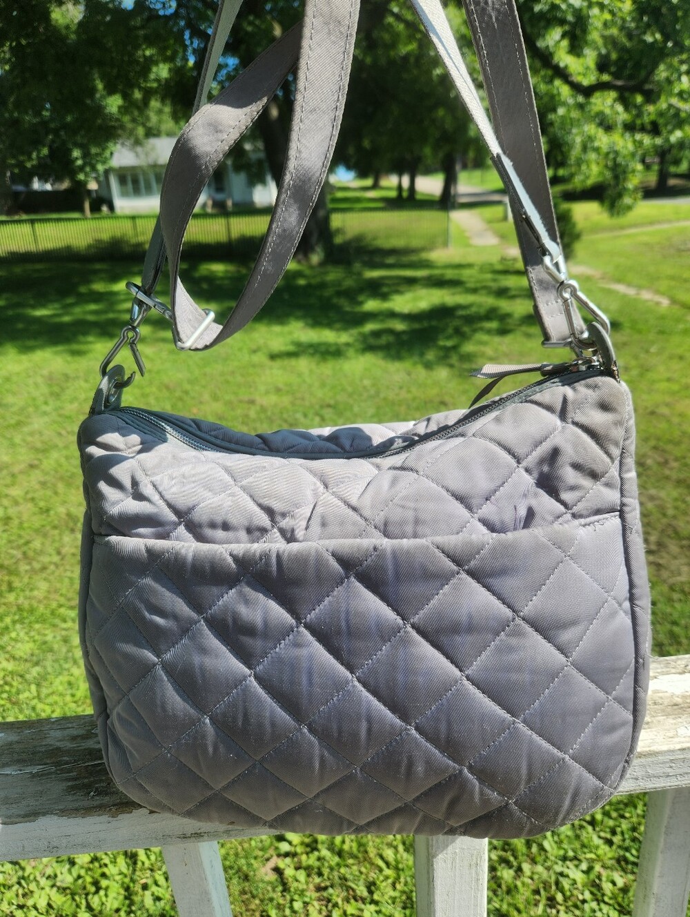 Vera Bradley Carson Shoulder Bag in Tranquil Gray Performance Twill. - Picture 2 of 12